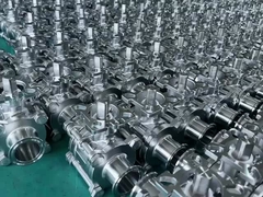 Two Way 3 PC HYGIENIC BALL VALVE Tri Clamp, 304 , FULLY ENCAPSULATED PTFE FILLER High MOUNT