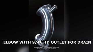 ड्रेन वाल्व पोर्ट के साथ सेनेटरी एल्बो