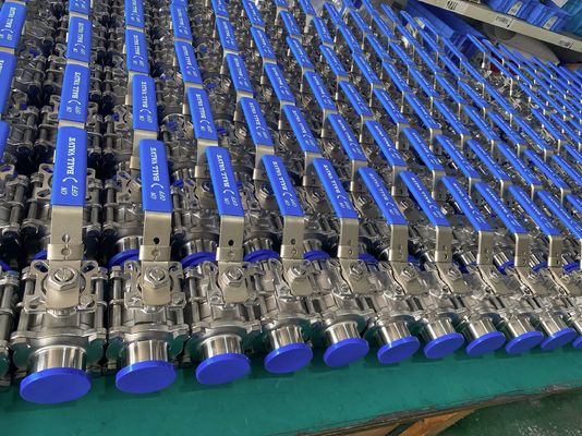 अच्छी कीमत Two Way 3 PC HYGIENIC BALL VALVE Tri Clamp, 304 , FULLY ENCAPSULATED PTFE FILLER High MOUNT ऑनलाइन